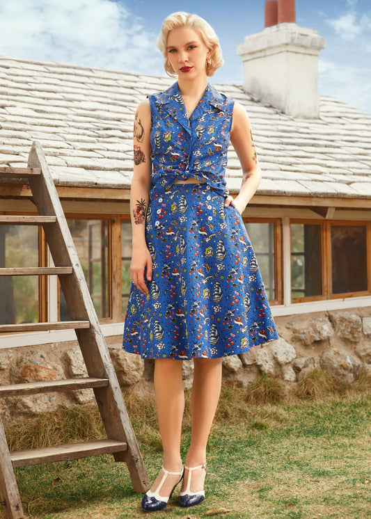 lilia-Sailor Flare Skirt